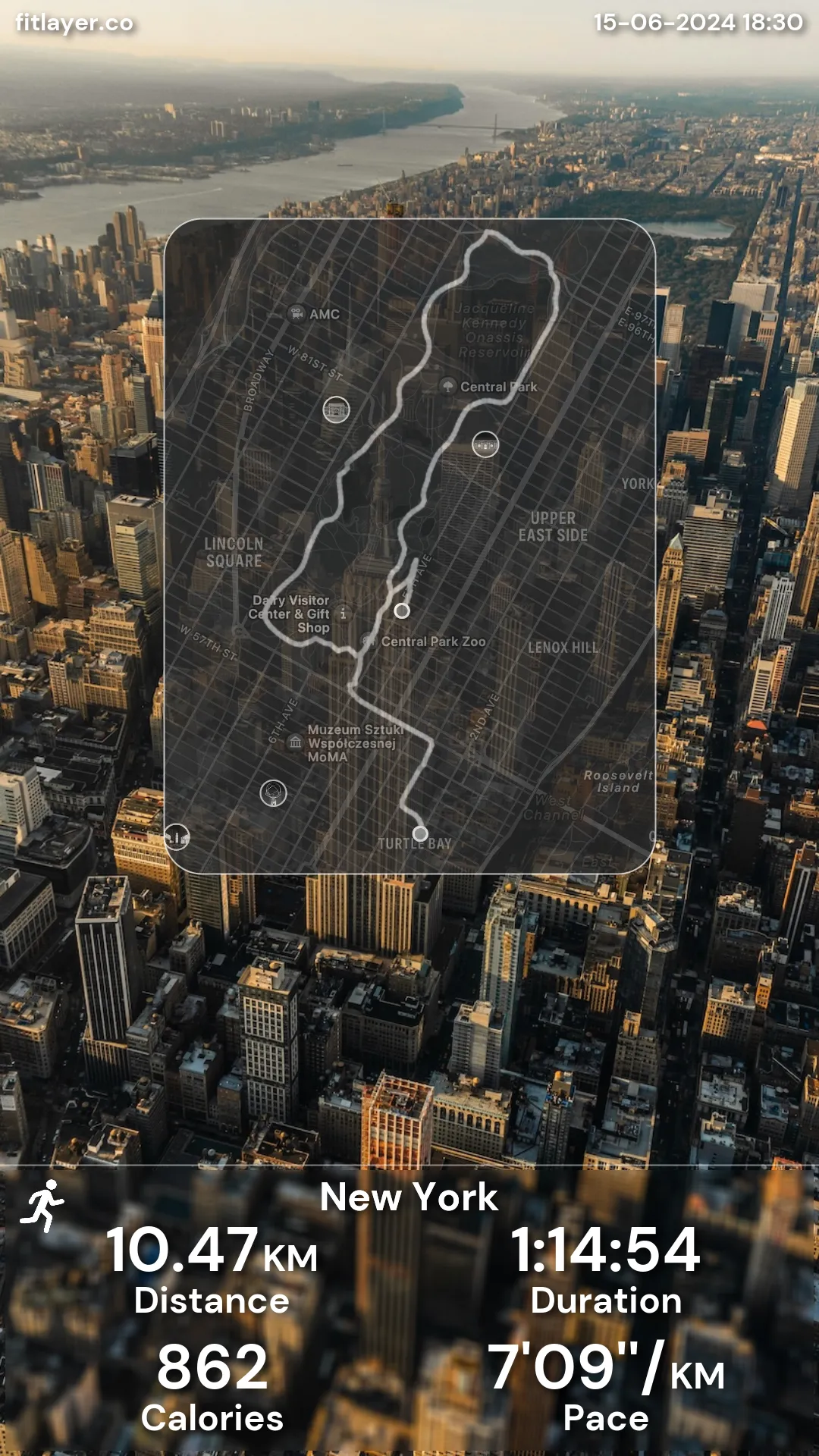 Workout card with bottom layout