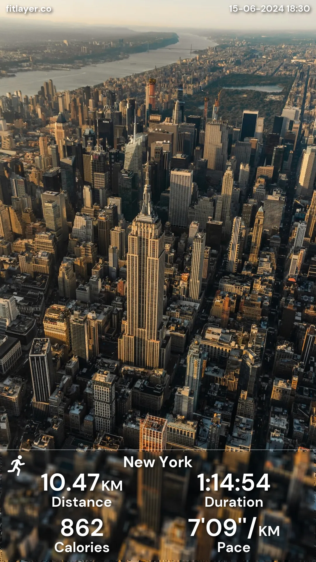 Workout card without a map